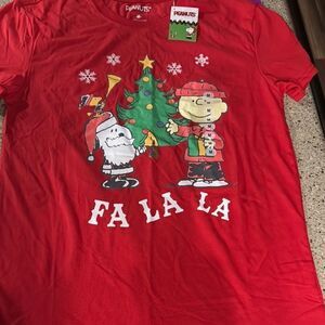 Peanuts Red Charlie Brown & Snoopy Christmas Shirt